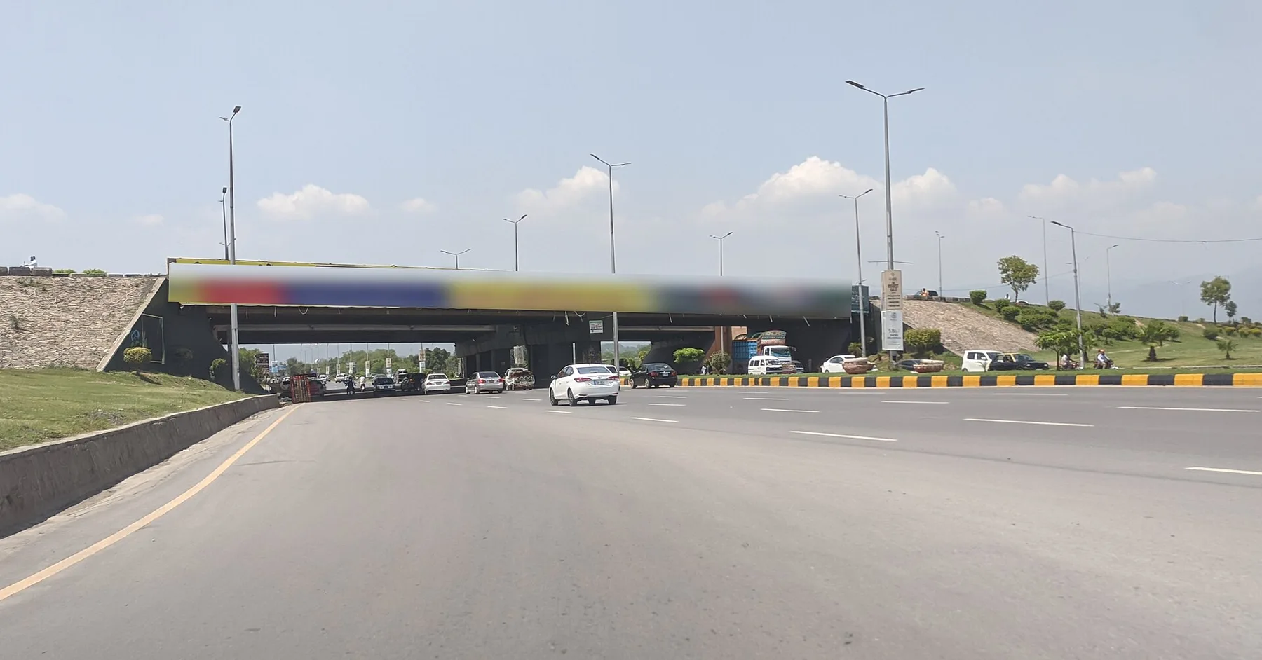 Containers on a road in Islamabad