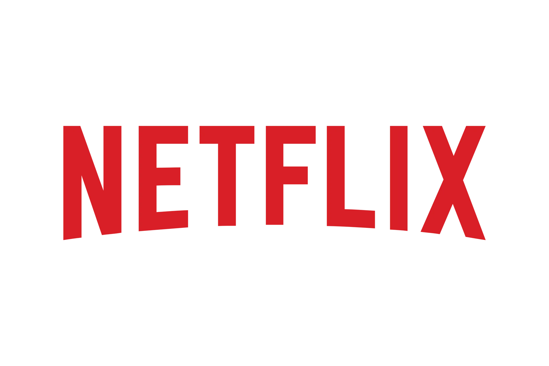 The red Netflix wordmark, the streaming company logo, on a plain background